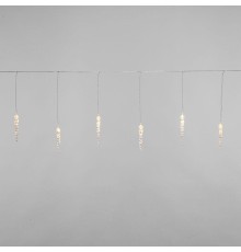 Гирлянда светодиодная "Айсикл" (бахрома) "Сосульки" 1.5х0.25м 10LED тепл. бел. 0.51Вт IP20 провод прозр. Neon-Night 303-067