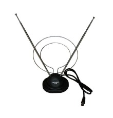 Антенна ТВ комнатная RX-100 телескопич. на подставке с кольцом VHF; UHF 47-860MHz REXANT 34-0100