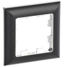 Рамка 1-м BRITE РУ-1-Бр хром/черн. IEK BR-M12-12-2-K23