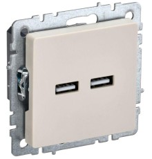 Розетка BRITE USB A+A 3.1А РЮ10-1-БрКр механизм беж. IEK BR-U21-D31-K10