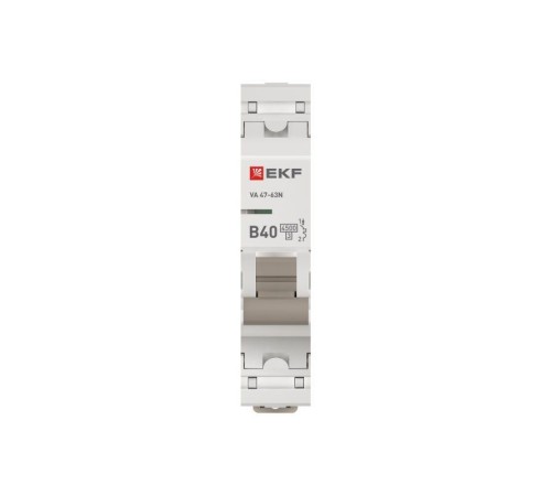 Выключатель автоматический 1п B 40А 4.5кА ВА 47-63N PROxima EKF M634140B Выключатель автоматический 1п B 40А 4.5кА ВА 47-63N PROxima EKF M634140B