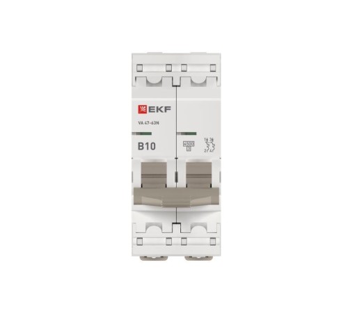 Выключатель автоматический 2п B 10А 4.5кА ВА 47-63N PROxima EKF M634210B Выключатель автоматический 2п B 10А 4.5кА ВА 47-63N PROxima EKF M634210B